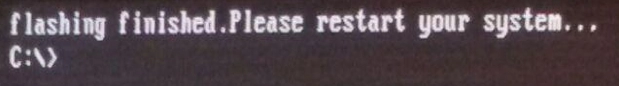 подтверждение прошивки flashing finished. Please restart your system