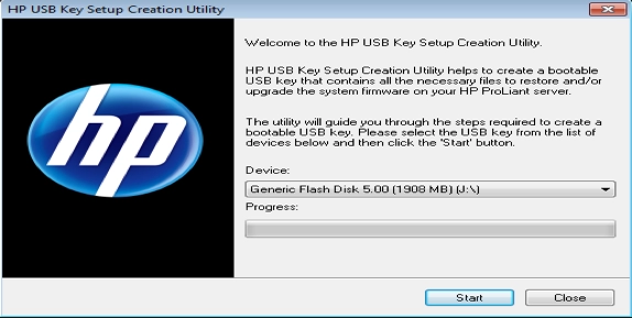 установщик HP USB Key HP USB Key Setup Creation Utility