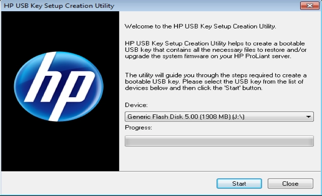 установщик HP USB Key setup creation utility