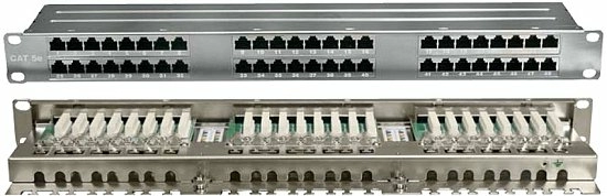 Патч-панель 19" Кат.5е Hyperline PPHD-19-48-8P8C-C5E-SH-110D 1U 48 портов