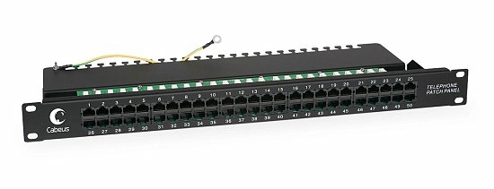 Патч-панель телефонная 19" Cabeus PL-50-TEL-Dual 1U 50 портов