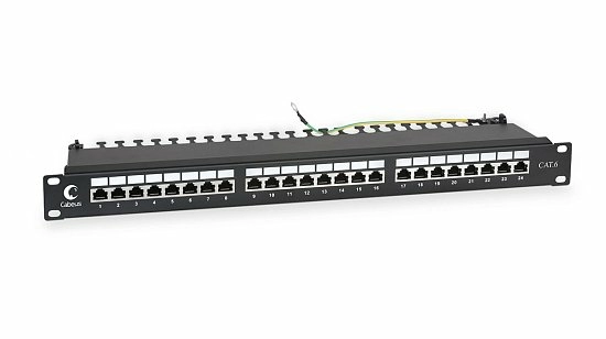Патч-панель 19" Кат.6 Cabeus PL-24-Cat.6-SH-Dual IDC 1U 24 порта