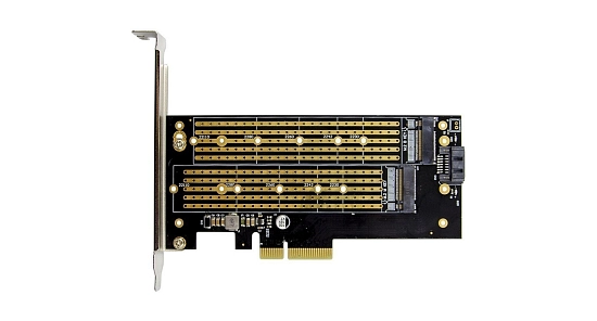Адаптер 2xM.2 (1xNVMe+1xSata) 30/42/60/80/110mm