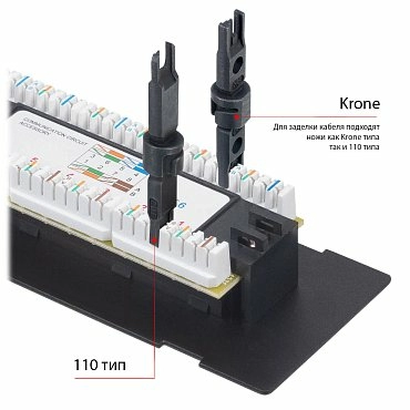 Настенная патч-панель Кат.6 Cabeus PL-12-Cat.6-WL-Dual IDC 12 портов