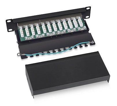 Патч-панель 10" Кат.6 Cabeus PL-12-Cat.6 10"-SH-Dual 1U 12 портов