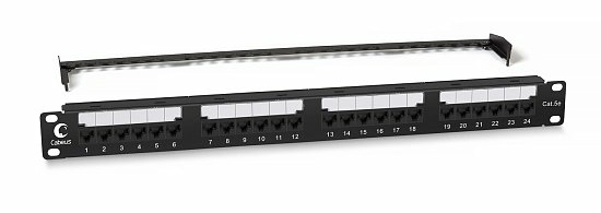 Патч-панель 19" Кат.5е Cabeus PL2-24-Cat.5e-Dual 1U 24 порта
