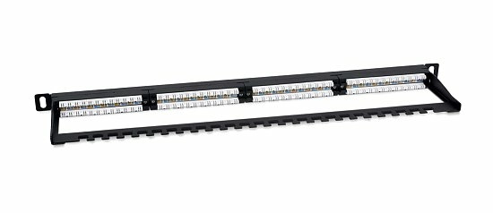 Патч-панель 19" Кат.6а Cabeus PLHD-24-Cat.6a-Dual-180-0,5U 0.5U 24 порта
