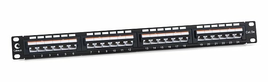 Патч-панель 19" Кат.5е Cabeus PLAN-24-Cat.5e-Dual IDC 1U 24 порта