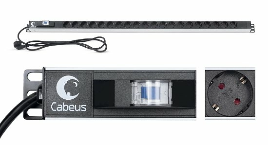 Блок розеток  19"  16А Cabeus PDU-16-20S-B 20 розеток