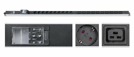 Блок розеток  19"  16А Cabeus PDU-16-10S-10C19-B-T 20 розеток