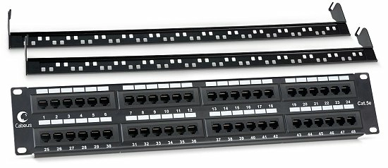 Патч-панель 19" Кат.5е Cabeus PL-48-Cat.5e-Dual 2U 48 портов