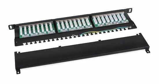 Патч-панель 19" Кат.6а Cabeus PLHD-24-Cat.6a-SH-Dual-0,5U 0.5U 24 порта