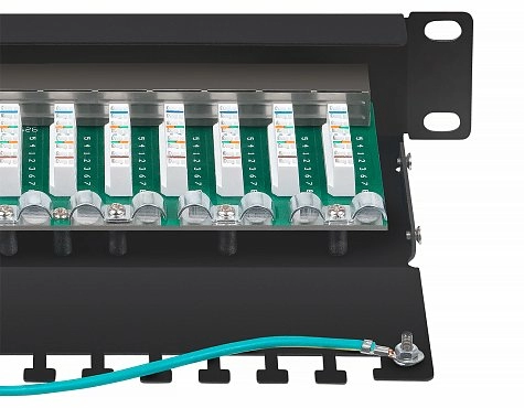 Патч-панель 10" Кат.6 Cabeus PL-12-Cat.6 10"-SH-Dual 1U 12 портов