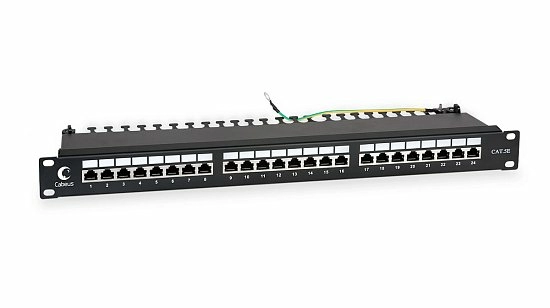 Патч-панель 19" Кат.5е Cabeus PL-24-Cat.5e-SH-Dual IDC 1U 24 порта