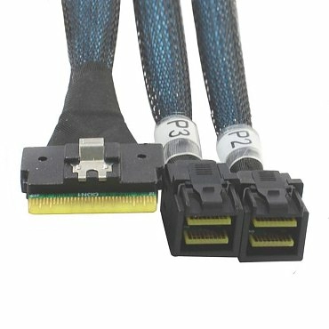 Кабель Slimline SASx8 (SFF8654) to 2*SAS HD x4 (SFF8643) NVMe