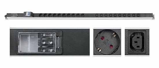 Блок розеток  19"  16А Cabeus PDU-16-10S-10C13-B-T 20 розеток