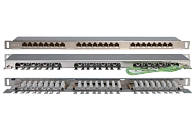 Патч-панель 19" Кат.6 Hyperline PPHD-19-24-8P8C-C6-SH-110D 0.5U 24 порта