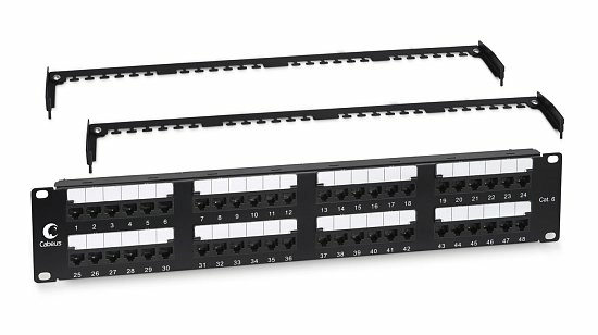 Патч-панель 19" Кат.6 Cabeus PL2-48-Cat.6-Dual 2U 48 портов