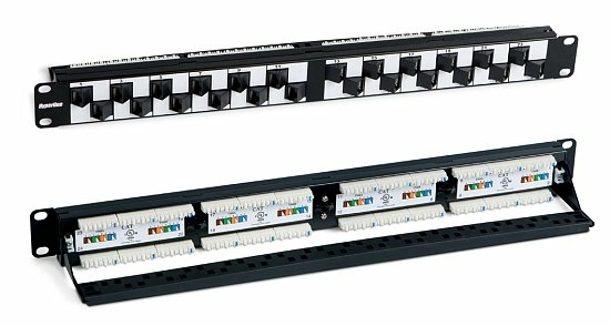 Патч-панель 19" Кат.5е Hyperline PP2A-19-24S-8P8C-C5E-110 1U 24 порта