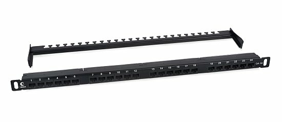 Патч-панель 19" Кат.6а Cabeus PLHD-24-Cat.6a-Dual-180-0,5U 0.5U 24 порта