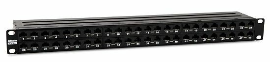 Патч-панель 19" Кат.6а Hyperline PPHD-19-48-8P8C-C6A-110D 1U 48 портов