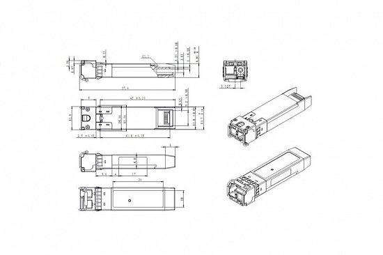 Модуль оптический SFP+ WDM дальность до 20км (12dB), 1330нм