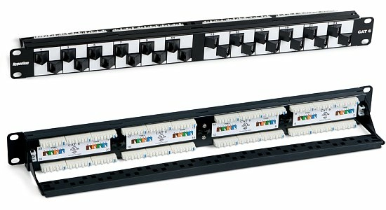 Патч-панель 19" Кат.6 Hyperline PP2A-19-24S-8P8C-C6-110 1U 24 порта