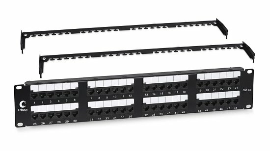 Патч-панель 19" Кат.5е Cabeus PL2-48-Cat.5e-Dual 2U 48 портов