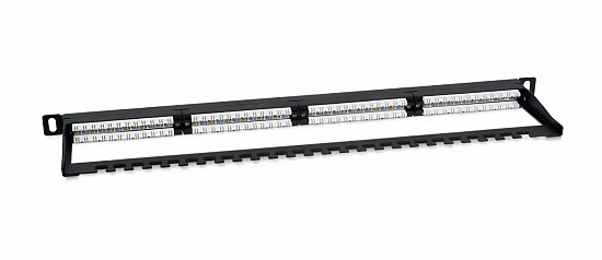 Патч-панель 19" Кат.5е Cabeus PLHD-24-Cat.5e-Dual-180-0,5U 0.5U 24 порта