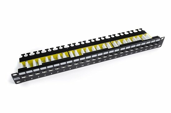 Патч-панель 19" Кат.6а Hyperline PP2-19-24-8P8C-C6A-110D 1U 24 порта