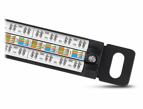 Патч-панель 19" Кат.6 Cabeus PLHD-24-Cat.6-Dual-180-0,5U 0.5U 24 порта