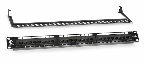 Патч-панель 19" Кат.6 Cabeus PL-24-Cat.6-Dual-IDC-ext. 1U 24 порта