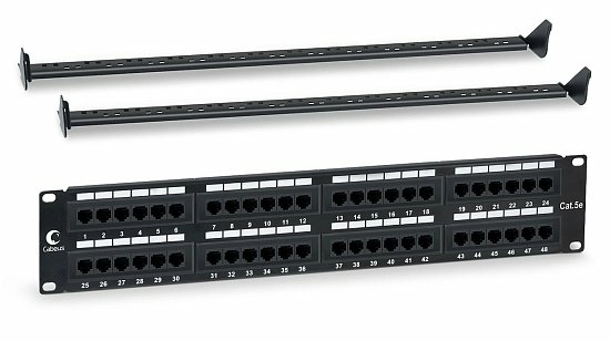Патч-панель 19" Кат.5е Cabeus PL-48-Cat.5e-Dual 2U 48 портов