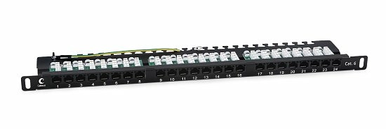 Патч-панель 19" Кат.6 Cabeus PLHD-24-Cat.6-Dual-90-0,5U 0.5U 24 порта
