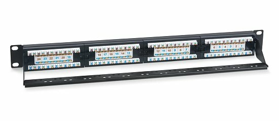 Патч-панель 19" Кат.6 Cabeus PL-24-Cat.6-Dual 1U 24 порта