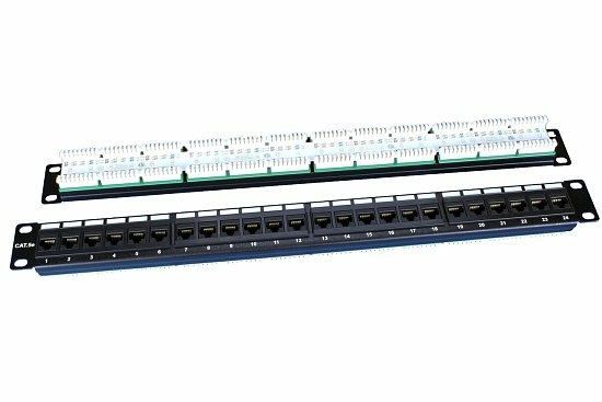 Патч-панель 19" Кат.5е Hyperline PP3-19-24-8P8C-C5E-110D 1U 24 порта