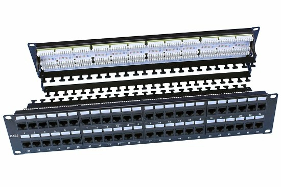 Патч-панель 19" Кат.6 Hyperline PP3-19-48-8P8C-C6-110D 2U 48 портов
