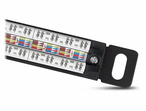 Патч-панель 19" Кат.6а Cabeus PLHD-24-Cat.6a-Dual-180-0,5U 0.5U 24 порта