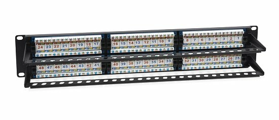 Патч-панель 19" Кат.6а Cabeus PL-48-Cat.6A-Dual 2U 48 портов