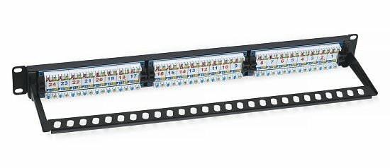 Патч-панель 19" Кат.6 Cabeus PL-24-Cat.6-Dual-IDC-ext. 1U 24 порта