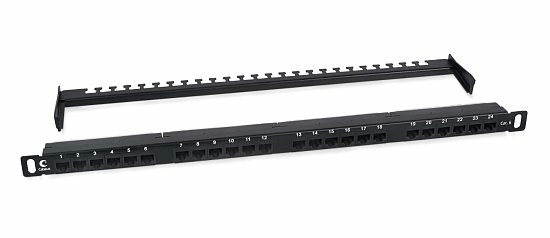 Патч-панель 19" Кат.6 Cabeus PLHD-24-Cat.6-Dual-180-0,5U 0.5U 24 порта