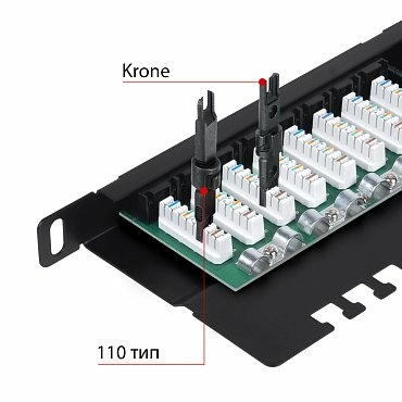 Патч-панель 19" Кат.5е Cabeus PLHD-24-Cat.5e-Dual-90-0,5U 0.5U 24 порта