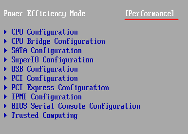 выбор режима Power Efficiency