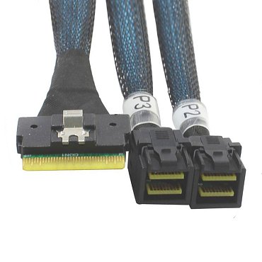 Кабель Slimline SASx8 (SFF8654) to 2*SAS HD x4 (SFF8643) NVMe