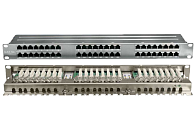 Патч-панель 19" Кат.5е Hyperline PPHD-19-48-8P8C-C5E-SH-110D 1U 48 портов
