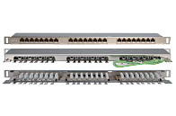 Патч-панель 19" Кат.6 Hyperline PPHD-19-24-8P8C-C6-SH-110D 0.5U 24 порта