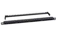 Патч-панель 19" Кат.5е Cabeus PLHD-24-Cat.5e-Dual-180-0,5U 0.5U 24 порта