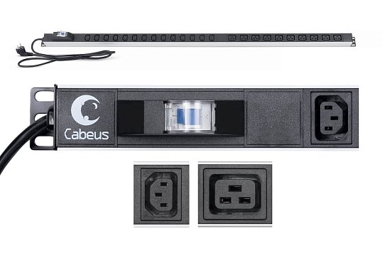 Блок розеток  19"  10А Cabeus PDU-16-14C13-10C19-B 24 розеток