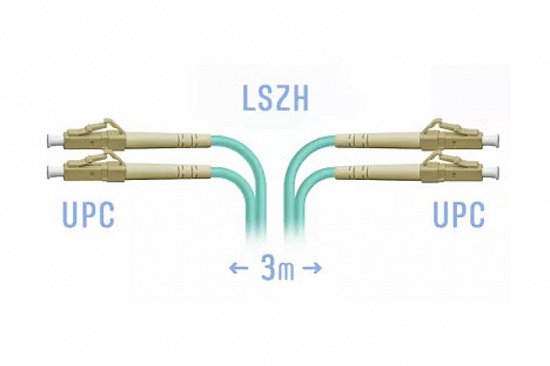 Патчкорд оптический LC/UPC MM Duplex 3 метра