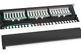 Патч-панель 19" Кат.5е Cabeus PL-24-Cat.5e-SH-Dual IDC 1U 24 порта